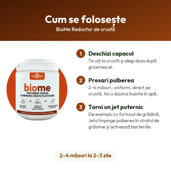 BioMe Reductor de crustă – tratament pentru crusta de grăsime din fosa septică 300 g