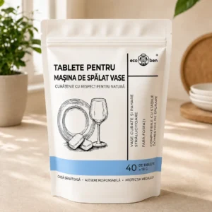 Tablete EcoBen pentru mașina de spălat vase – fără fosfați, 40 buc.